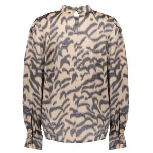 Vrouwen Geisha Fashion Geisha Dames Top Met Leopard Print 33625-20 Sand