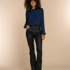 Vrouwen Geisha Fashion Geisha Dames Top Met Lurex Kraag 33505-10 Navy