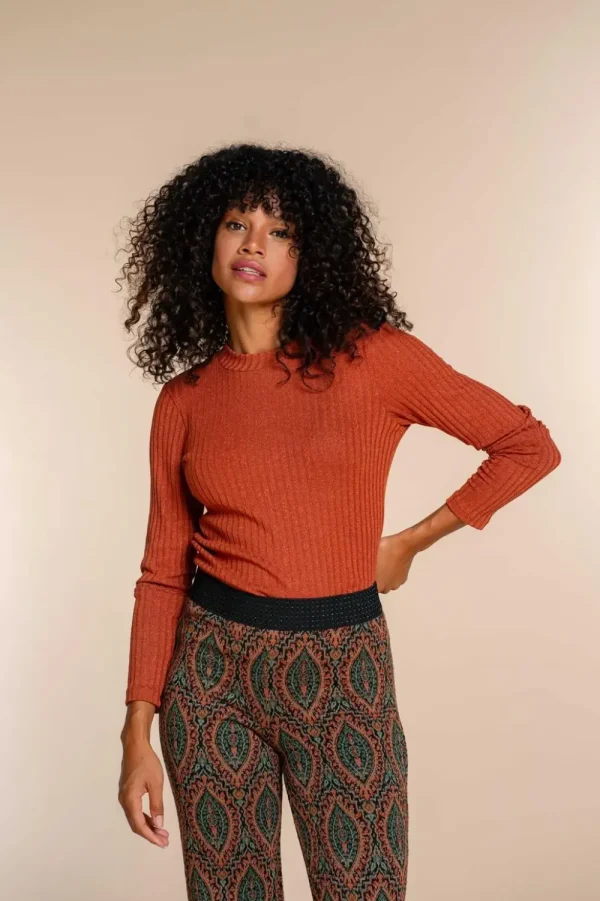 Vrouwen Geisha Fashion Geisha Dames Top Met Lurex 32820-70 Oranje