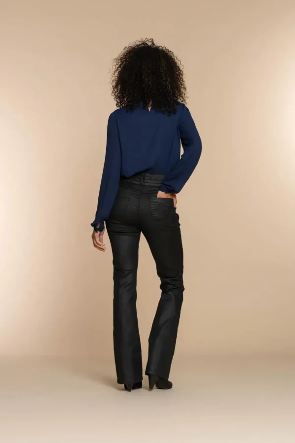 Vrouwen Geisha Fashion Geisha Dames Top Met Lurex Kraag 33505-10 Navy