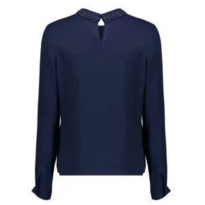 Vrouwen Geisha Fashion Geisha Dames Top Met Lurex Kraag 33505-10 Navy