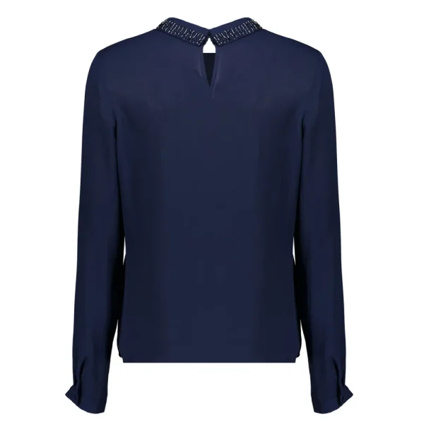 Vrouwen Geisha Fashion Geisha Dames Top Met Lurex Kraag 33505-10 Navy