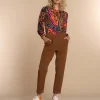 Vrouwen Geisha Fashion Geisha Dames Top Met Paisley Print 32651-20 Oranje