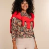 Vrouwen Geisha Fashion Geisha Dames Top Met Paisley Print 32892-60 Coral