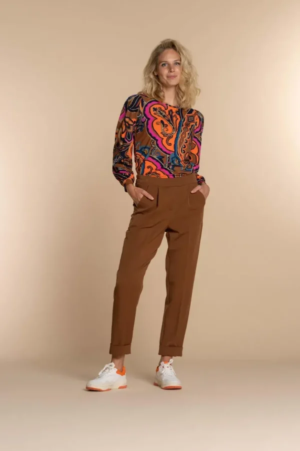 Vrouwen Geisha Fashion Geisha Dames Top Met Paisley Print 32651-20 Oranje
