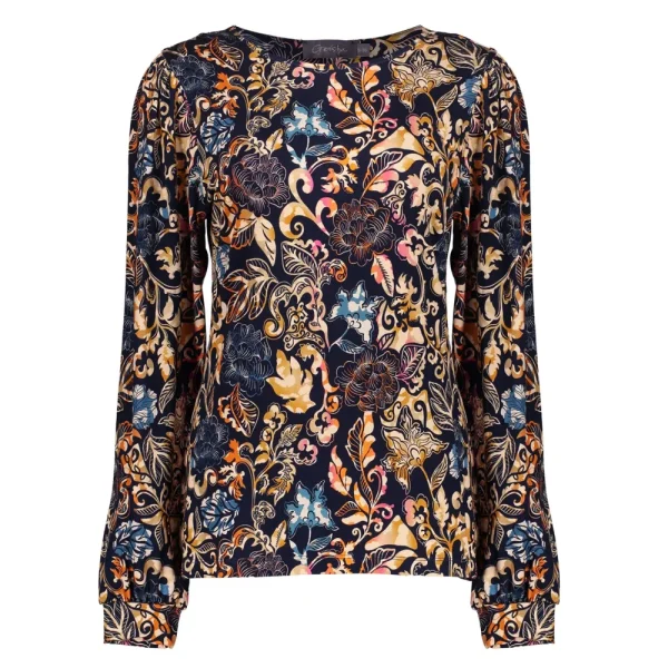 Vrouwen Geisha Fashion Geisha Dames Top Met Paisley Print 32584-60 Navy