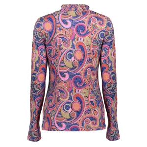 Vrouwen Geisha Fashion Geisha Dames Top Met Paisley Print 32891-60 Cobalt