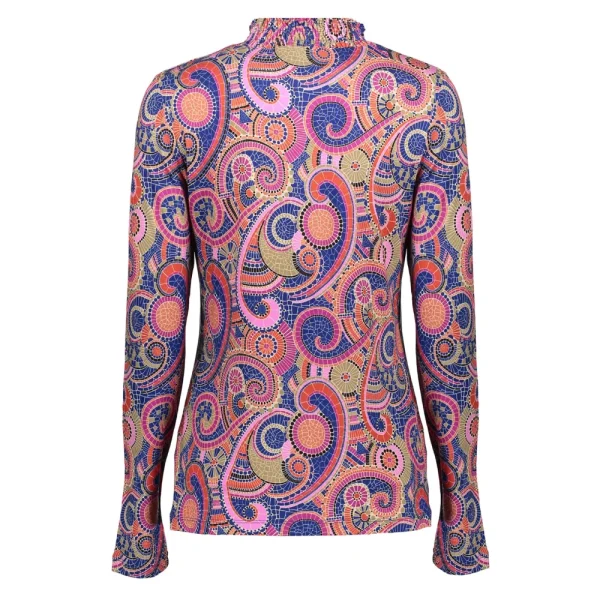 Vrouwen Geisha Fashion Geisha Dames Top Met Paisley Print 32891-60 Cobalt