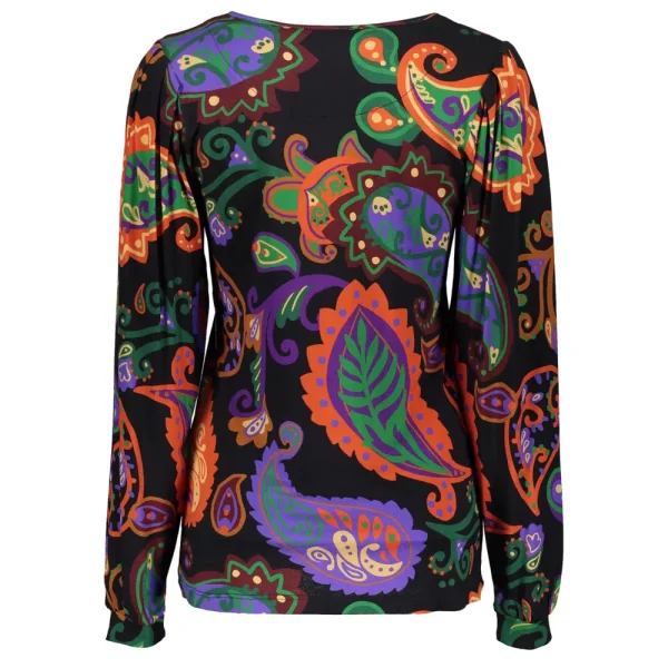 Vrouwen Geisha Fashion Geisha Dames Top Met Paisley Print 32646-20 Zwart