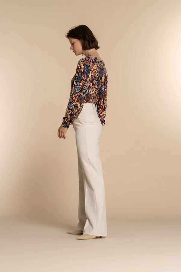 Vrouwen Geisha Fashion Geisha Dames Top Met Paisley Print 32584-60 Navy