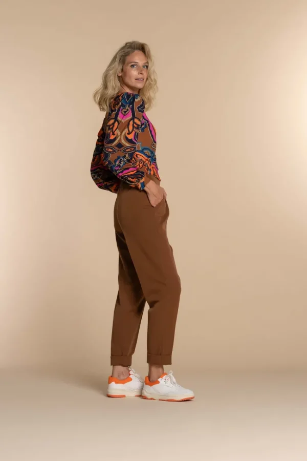 Vrouwen Geisha Fashion Geisha Dames Top Met Paisley Print 32651-20 Oranje
