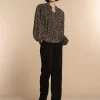 Vrouwen Geisha Fashion Geisha Dames Top Met Print 33595-26 Zwart