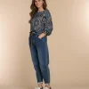 Vrouwen Geisha Fashion Geisha Dames Top Met Print 32596-60 Blue