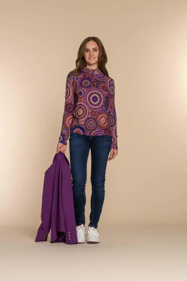 Vrouwen Geisha Fashion Geisha Dames Top Met Print 32598-60 Fuchsia