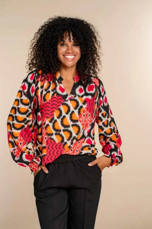 Vrouwen Geisha Fashion Geisha Dames Top Met Print 33953-20 Roze