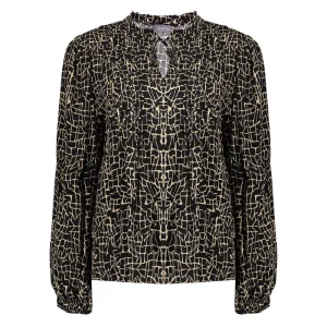 Vrouwen Geisha Fashion Geisha Dames Top Met Print 33595-26 Zwart