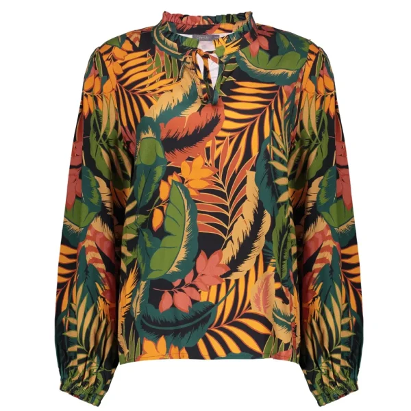 Vrouwen Geisha Fashion Geisha Dames Top Met Print 33658-20 Zwart