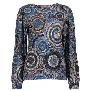 Vrouwen Geisha Fashion Geisha Dames Top Met Print 32596-60 Blue