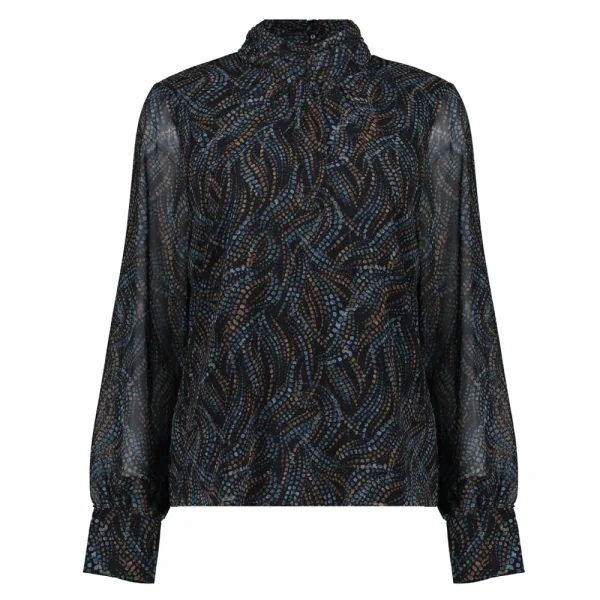 Vrouwen Geisha Fashion Geisha Dames Top Met Print 33572-60 Navy
