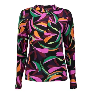 Vrouwen Geisha Fashion Geisha Dames Top Met Print 32913-20 Zwart