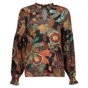 Vrouwen Geisha Fashion Geisha Dames Top Met Print 33961-20 Zwart