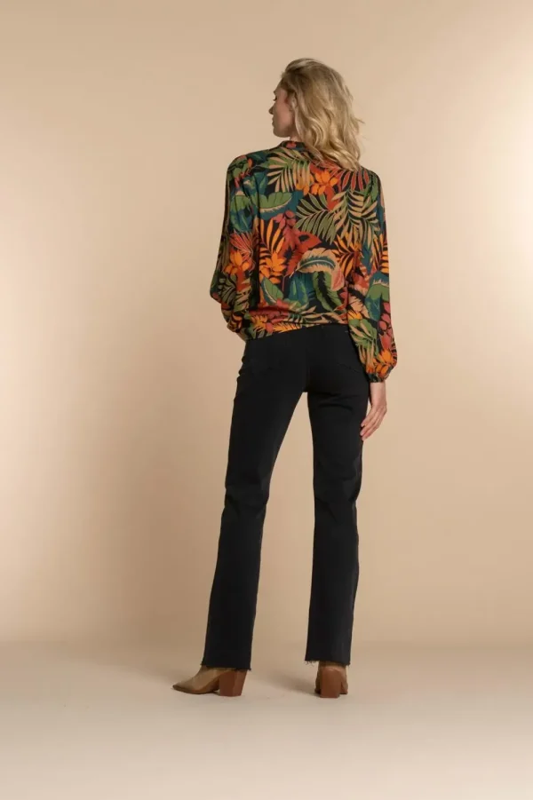 Vrouwen Geisha Fashion Geisha Dames Top Met Print 33658-20 Zwart