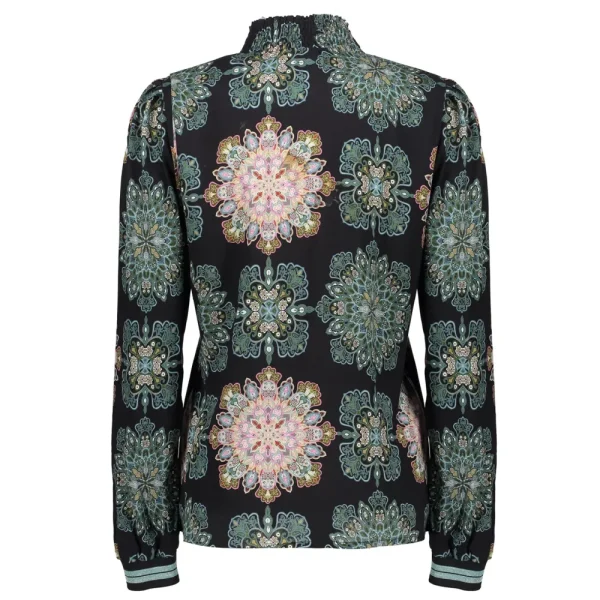 Vrouwen Geisha Fashion Geisha Dames Top Met Print 33947-20 Zwart