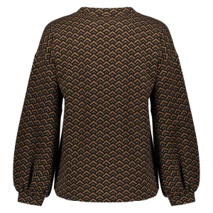 Vrouwen Geisha Fashion Geisha Dames Top Met Print 32643-20 Tabacco