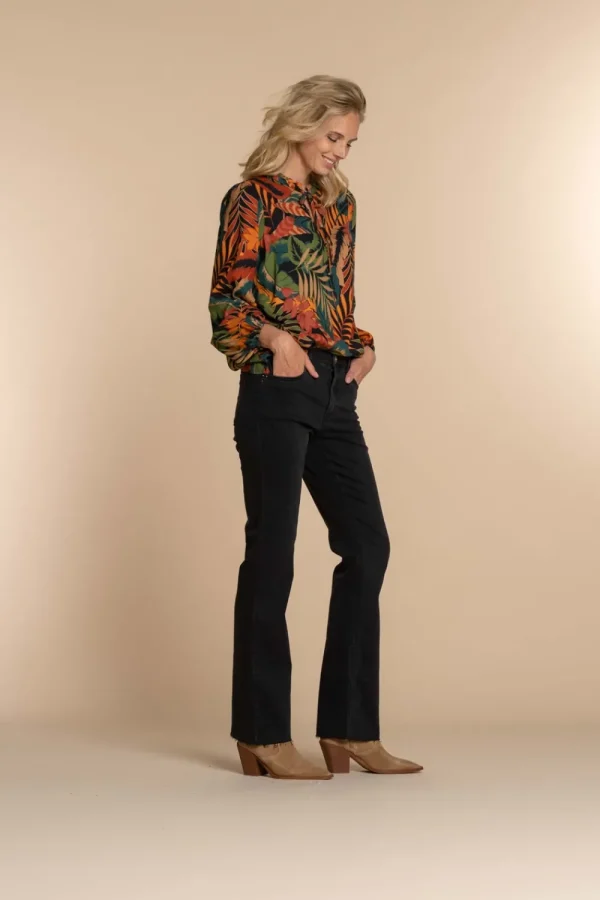 Vrouwen Geisha Fashion Geisha Dames Top Met Print 33658-20 Zwart