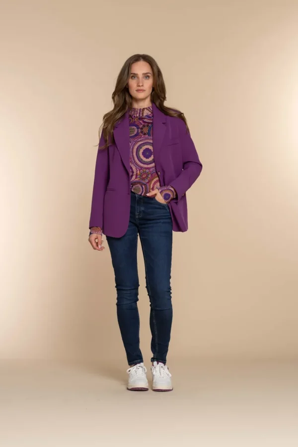 Vrouwen Geisha Fashion Geisha Dames Top Met Print 32598-60 Fuchsia