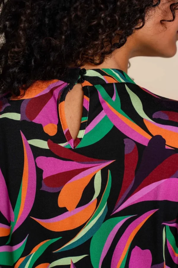 Vrouwen Geisha Fashion Geisha Dames Top Met Print 32913-20 Zwart