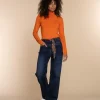 Vrouwen Geisha Fashion Geisha Dames Top Met Ruches 32604-41 Oranje