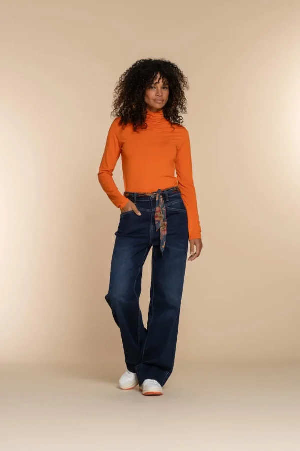 Vrouwen Geisha Fashion Geisha Dames Top Met Ruches 32604-41 Oranje