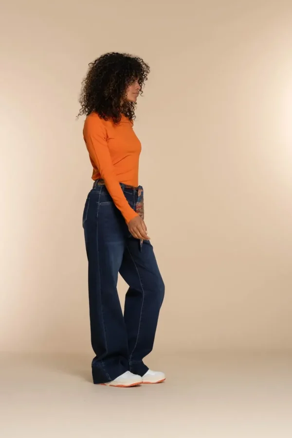 Vrouwen Geisha Fashion Geisha Dames Top Met Ruches 32604-41 Oranje