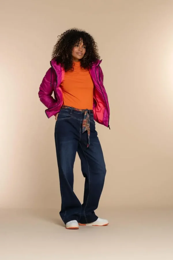 Vrouwen Geisha Fashion Geisha Dames Top Met Ruches 32604-41 Oranje