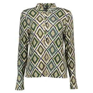 Vrouwen Geisha Fashion Geisha Dames Top Met Ruit Print 32894-60 Off-White