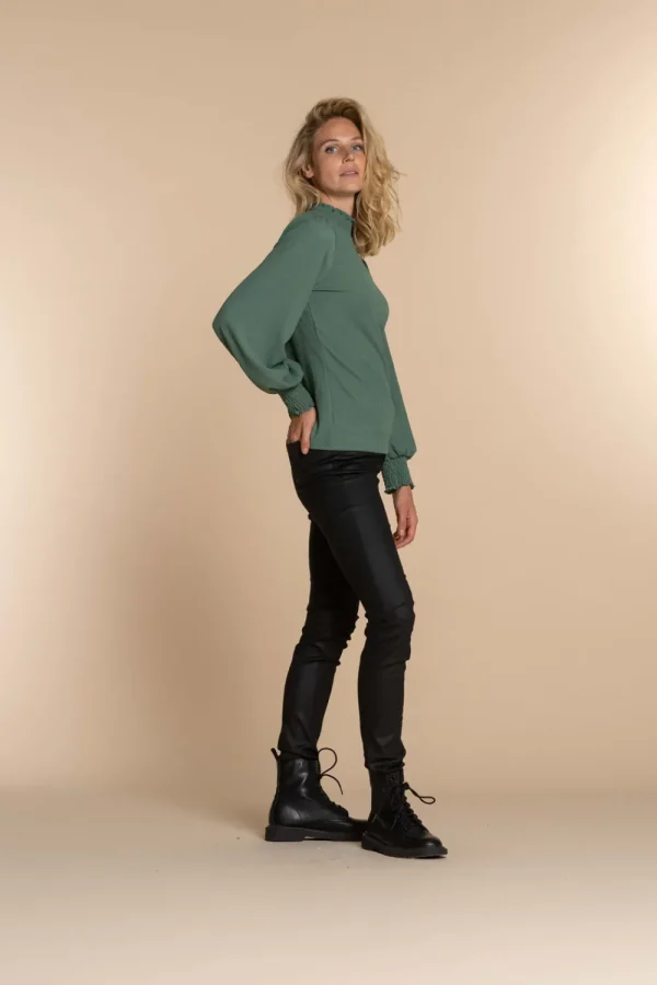 Vrouwen Geisha Fashion Geisha Dames Top Met Smock 32530-45 Linde Green