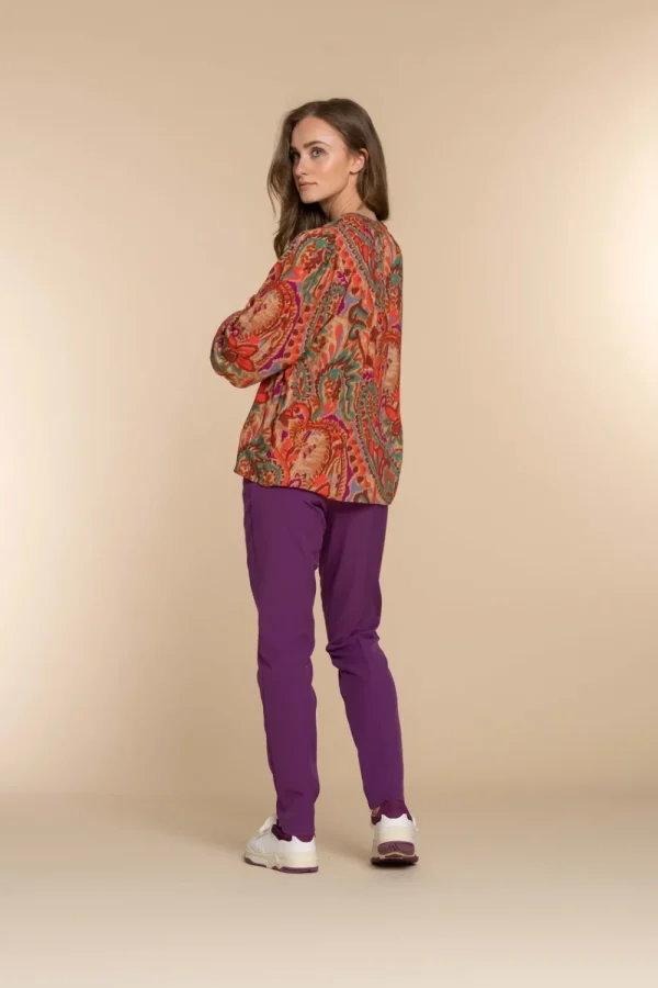 Vrouwen Geisha Fashion Geisha Dames Top Paisley Print 33697-20 Mauve