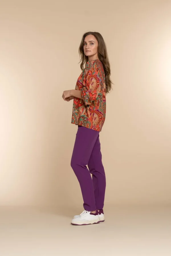 Vrouwen Geisha Fashion Geisha Dames Top Paisley Print 33697-20 Mauve