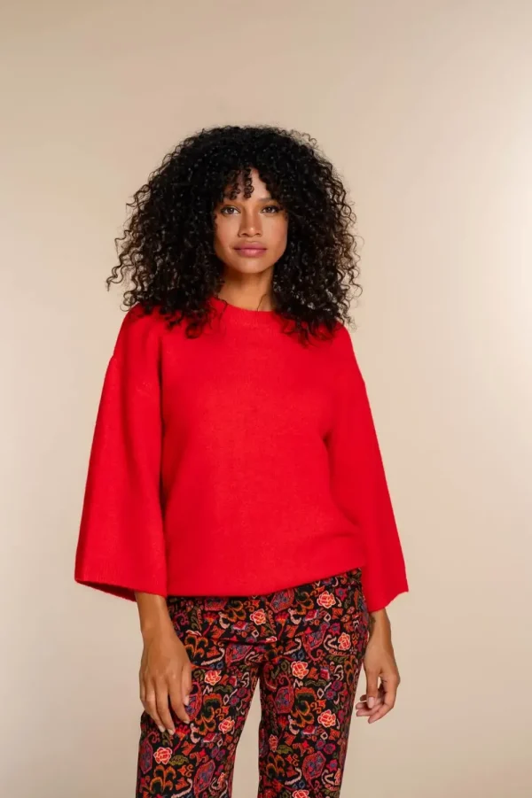 Vrouwen Geisha Fashion Geisha Dames Trui Met Vleermuis Mouw 34861-14 Coral