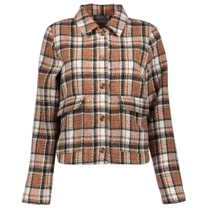 Vrouwen Geisha Fashion Geisha Dames Tweed Blouse Jas Met Print 35555-14 Camel