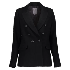 Vrouwen Geisha Fashion Geisha Dames Tweed Double Breasted Blazer 35804-10 Zwart