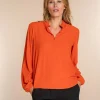 Vrouwen Geisha Fashion Geisha Dames Uni Crinckle Top 33840-47 Oranje