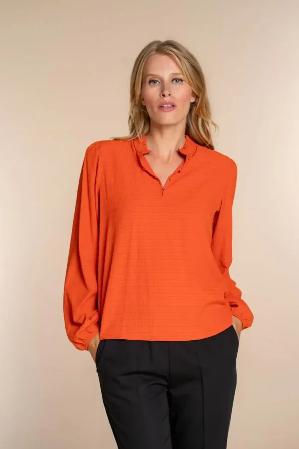 Vrouwen Geisha Fashion Geisha Dames Uni Crinckle Top 33840-47 Oranje