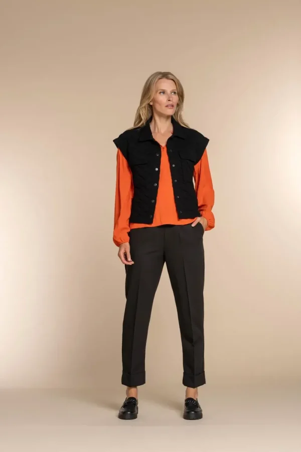 Vrouwen Geisha Fashion Geisha Dames Uni Crinckle Top 33840-47 Oranje