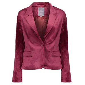 Vrouwen Geisha Fashion Geisha Dames Velour Blazer 85513-10 Burgundy