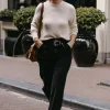 Vrouwen Geisha Fashion Geisha Dames Wide Leg Jeans Met Riem 31514-10 Black Denim
