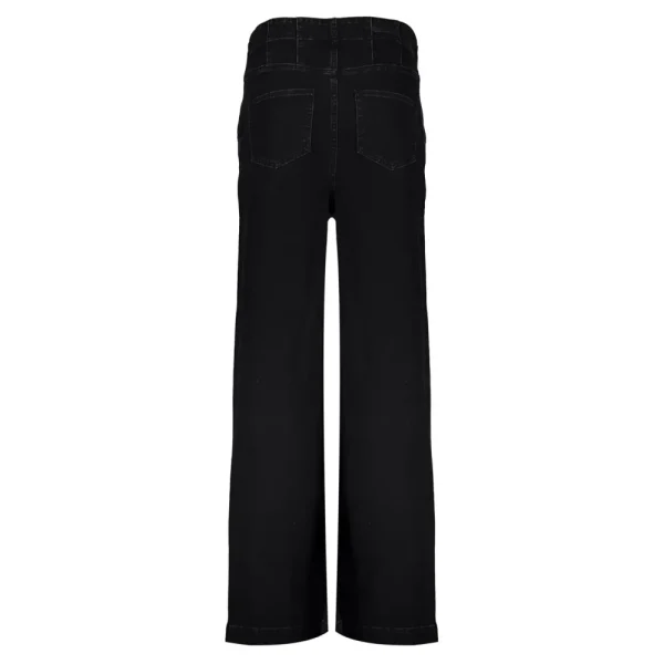 Vrouwen Geisha Fashion Geisha Dames Wide Leg Jeans Met Riem 31514-10 Black Denim