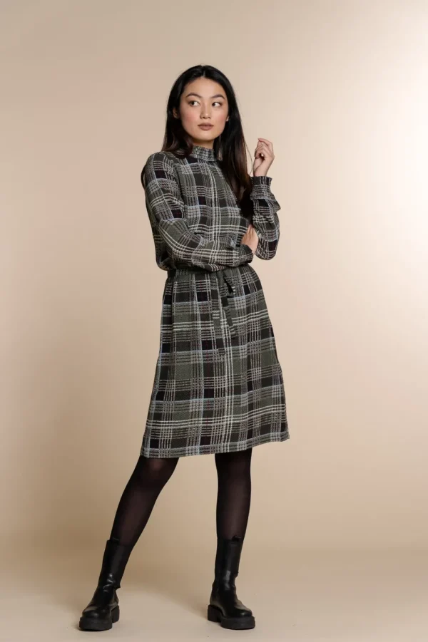 Vrouwen Geisha Fashion Geisha Geruite Jurk 07638-20 Zwart