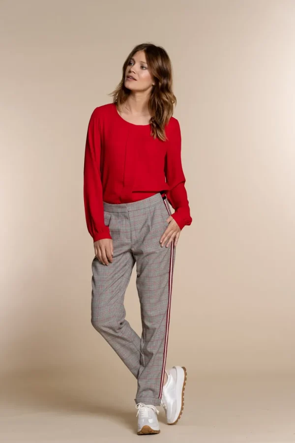 Vrouwen Geisha Fashion Geisha Gevoerde Top Vlindermouw 93509-10 Rood